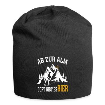 Ab Zur Alm Wanderer Berge Natur Wandern Natur See - Jersey-Beanie - Schwarz - Vorne