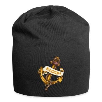 Anker Sabbel Moin Spacken Kapitän Ahoi Boot - Jersey-Beanie - Schwarz - Vorne