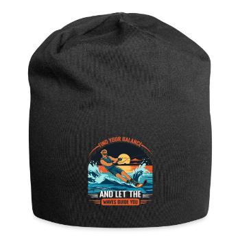 Find your balance and let the waves guide you. - Jersey Beanie - black - Front