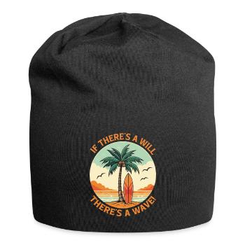 Wenn es einen Willen gibt, gibt es eine Welle! - Jersey-Beanie - Schwarz - Vorne