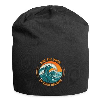 Surfez sur la vague de vos rêves. - Bonnet en jersey - noir - Devant