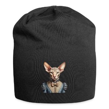 Chat sphynx victorien - Bonnet en jersey - noir - Devant