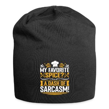 Mein Lieblingsgewürz? Eine Prise Sarkasmus! - Jersey-Beanie - Schwarz - Vorne