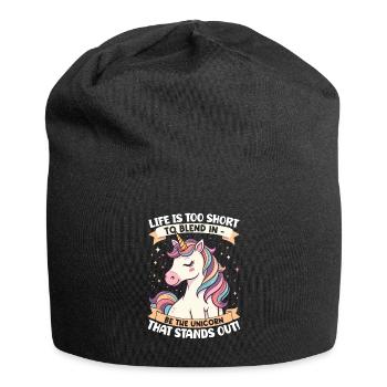 La vie est trop courte pour se fondre dans la masse - soyez la licorne - Bonnet en jersey - noir - Devant