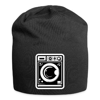 Machine à laver noir et blanc - Bonnet en jersey - noir - Devant