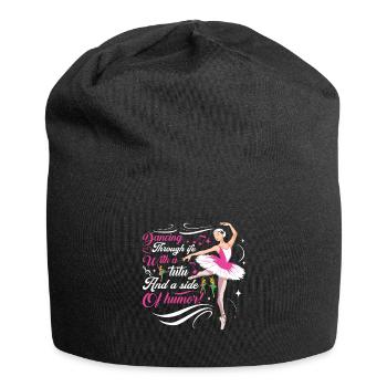 Danser dans la vie – avec un tutu et un côté de h - Bonnet en jersey - noir - Devant
