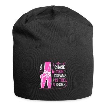 Verfolge deine Träume in Zehenschuhen - Jersey-Beanie - Schwarz - Vorne