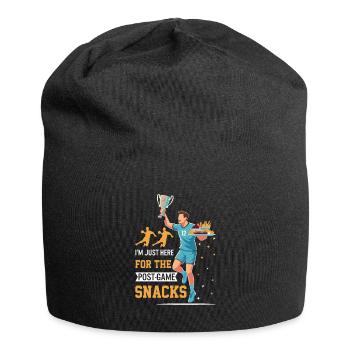 Je suis juste ici pour les collations d’après-match ! - Bonnet en jersey - noir - Devant