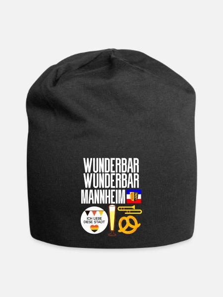 Mannheim - Jersey-Beanie - Schwarz