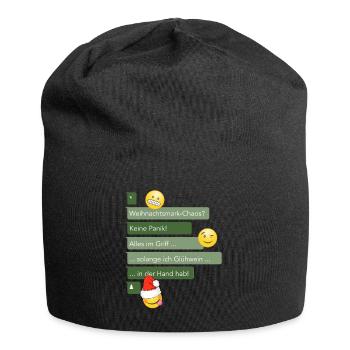 Weihnachtschaos im Griff - Jersey-Beanie - Schwarz - Vorne