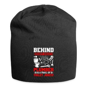 Hinter jedem großen Klempner verbirgt sich eine Spur von Toilette - Jersey-Beanie - Schwarz - Vorne