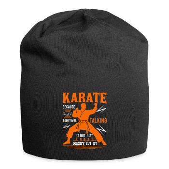 Karate: Because sometimes, talking it out just doe - Jersey Beanie - black - Front