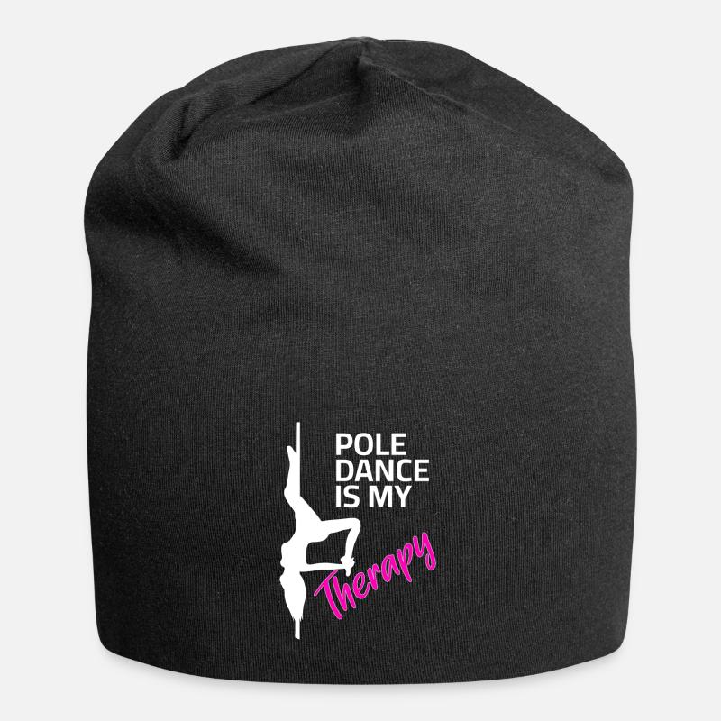 Pole Dance Sprüche - My Therapy - Jersey-Beanie - Schwarz