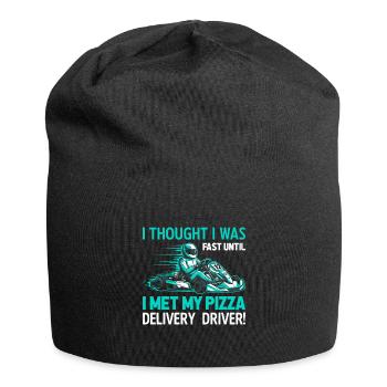 Je pensais que j’étais rapide jusqu’à ce que je rencontre ma livraison de pizza - Bonnet en jersey - noir - Devant