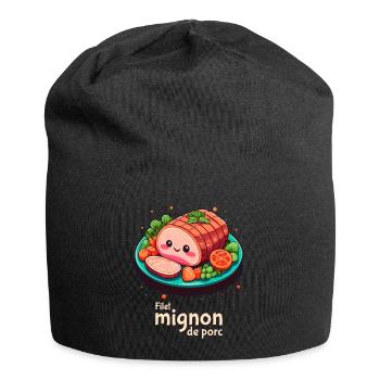 Schweinefilet - Klartext - Jersey-Beanie - Schwarz - Vorne