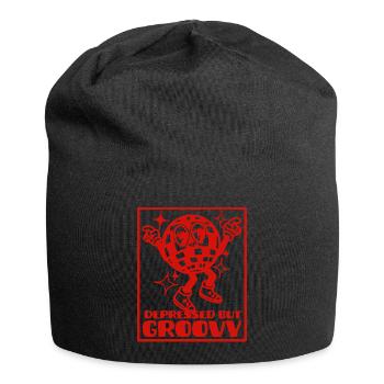 Depressiv, aber groovy - Disco Ball Design - Jersey-Beanie - Schwarz - Vorne