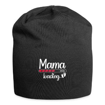 Mama 2026 Loading Werdende Mama 2026 - Jersey-Beanie - Schwarz - Vorne