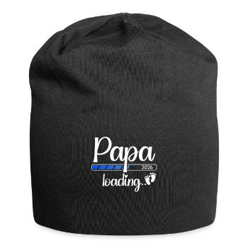 Papa 2026 Loading Werdender Papa 2026 - Jersey-Beanie - Schwarz - Vorne