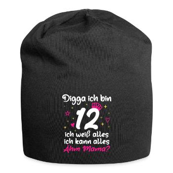 12th Birthday Girl Digga I'm 12 - Jersey Beanie - black - Front