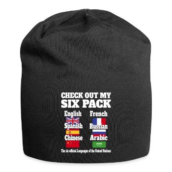 Sprachen Sixpack - Jersey-Beanie - Schwarz - Vorne
