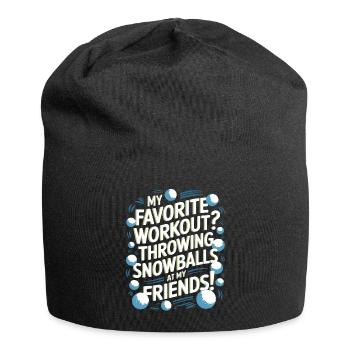 Mon entraînement préféré ? Lancer des boules de neige sur ma frite - Bonnet en jersey - noir - Devant