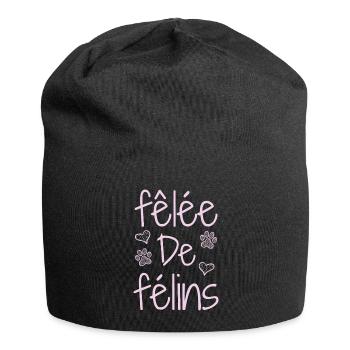 GEKNACKT MIT KATZEN! (chat) - Wortspiele - François - Jersey-Beanie - Schwarz - Vorne
