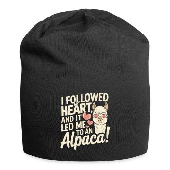 I followed my heart, and it led me to an alpaca! - Jersey Beanie - black - Front