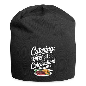 Catering: Wo jeder Bissen ein Fest ist! - Jersey-Beanie - Schwarz - Vorne