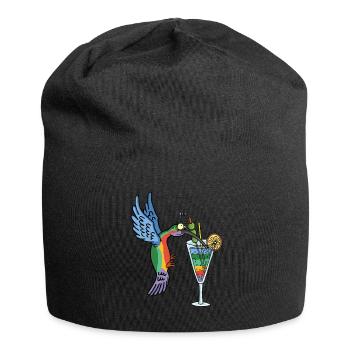 Hummingbird and cocktail - Jersey Beanie - black - Front