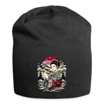 Geisha japonaise - Bonnet en jersey - noir - Devant