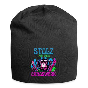 Fière de mon chaos – DIY Monkey - Bonnet en jersey - noir - Devant
