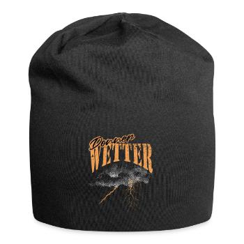 Thunderstorm Weather Graphic Design - Jersey Beanie - black - Front