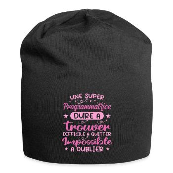 Une Super Programmatrice - Cadeau programmatrice - Bonnet en jersey - noir - Devant