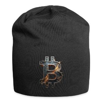 Bitcoin Design für BTC Fans - Jersey-Beanie - Schwarz - Vorne