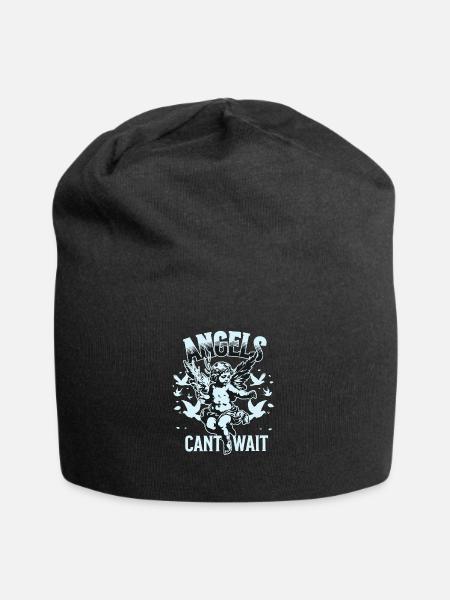 Engel T-Shirt Unisex Angels Can’t Wait VintageTee - Jersey-Beanie - Schwarz
