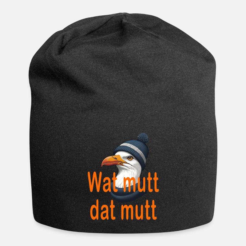 Wat mutt dat mutt - Jersey-Beanie - Schwarz