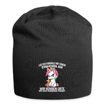 Never mess with a unicorn - Jersey Beanie - black - Front