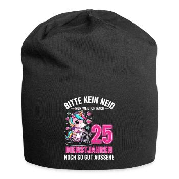 25 ans de service – Ne soyez pas jaloux d'Einhorn - Bonnet en jersey - noir - Devant