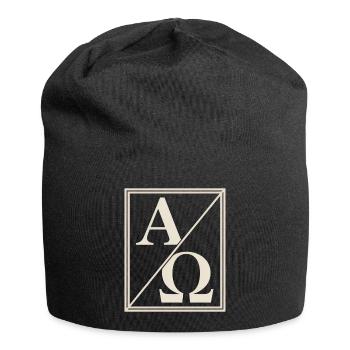 Signe de foi chrétien Alpha Omega - Bonnet en jersey - noir - Devant