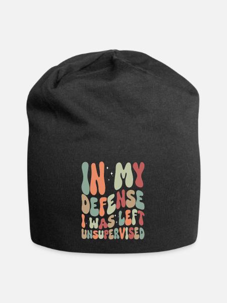 In my Defense I was left unsupervised - Jersey-Beanie - Schwarz