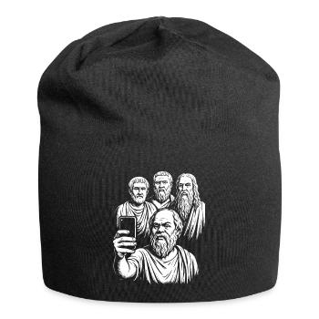 Altgriechische Philosophen Selfie - Jersey-Beanie - Schwarz - Vorne
