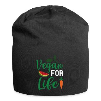 Vegan For Life - Jersey Beanie - black - Front