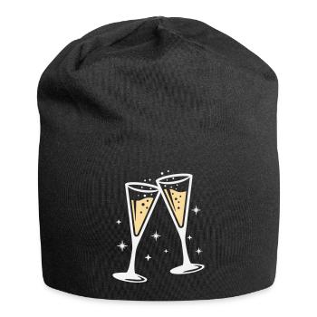 Sektglas Prosecco Sekt Alkohol Prost - Bonnet en jersey - noir - Devant