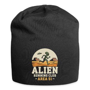 Lustige Area 51 Alien UFO Laufläufer - Jersey-Beanie - Schwarz - Vorne