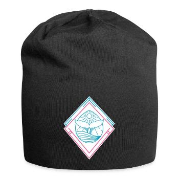 Wal Geometrische Formen – Trendy Hipster Design - Jersey-Beanie - Schwarz - Vorne