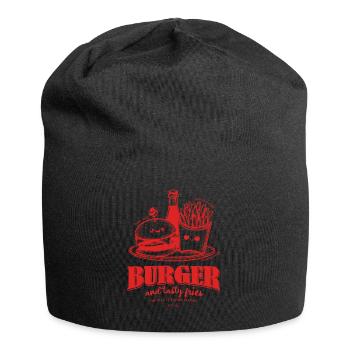 Giggling Burger Fries Cartoon - Jersey Beanie - black - Front