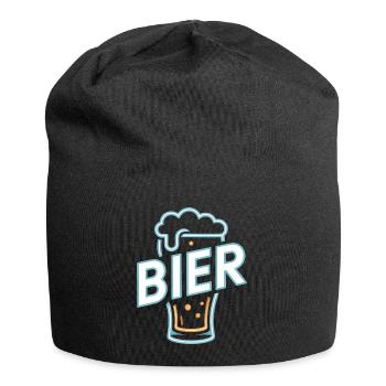 Bier - Cool Beer Logo - Jersey-Beanie - Schwarz - Vorne