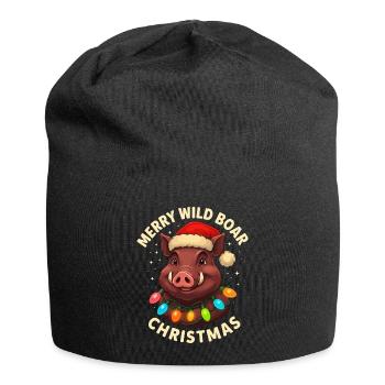 Wild Boar Christmas Hunter Gift Hunting - Jersey Beanie - black - Front