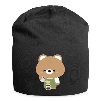 Bear Barista Coffee Pour Over - Jersey Beanie - black - Front