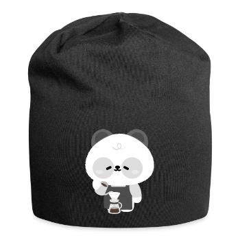 Panda Barista Coffee Brew - Jersey Beanie - black - Front
